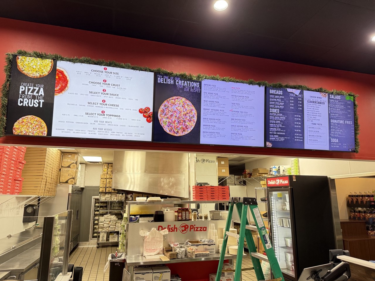 Delish Pizza – fresh installation in progress